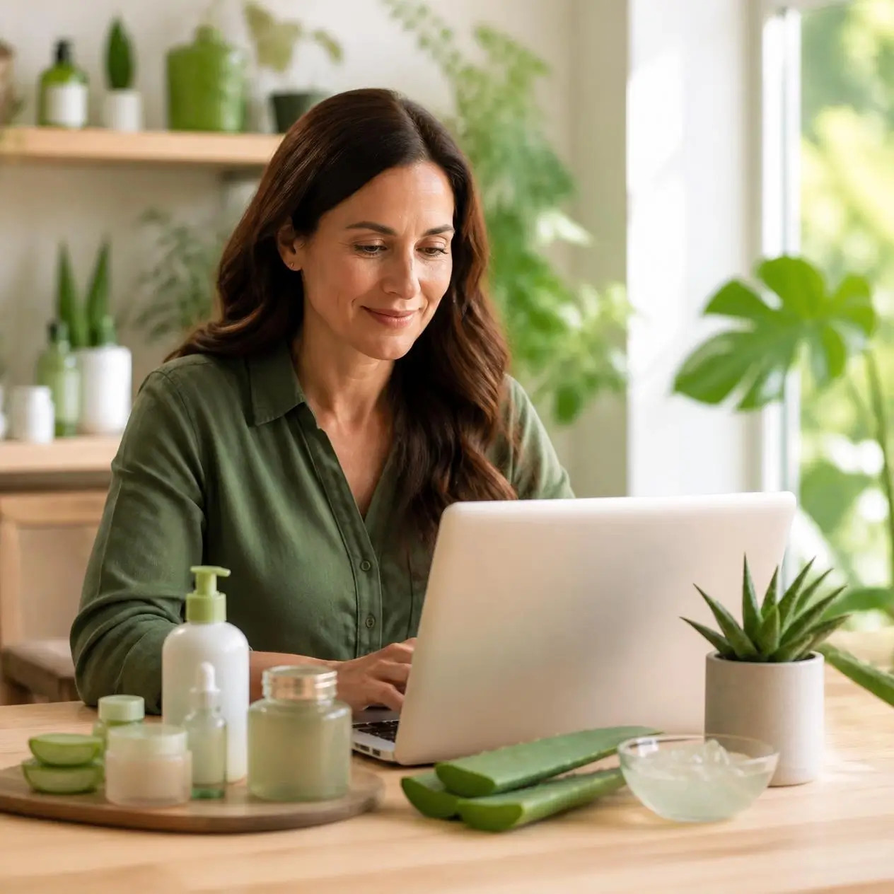 Vero de TerritorioAloe asesorando sobre productos de salud y nutrición Exialoe en Andalucía.